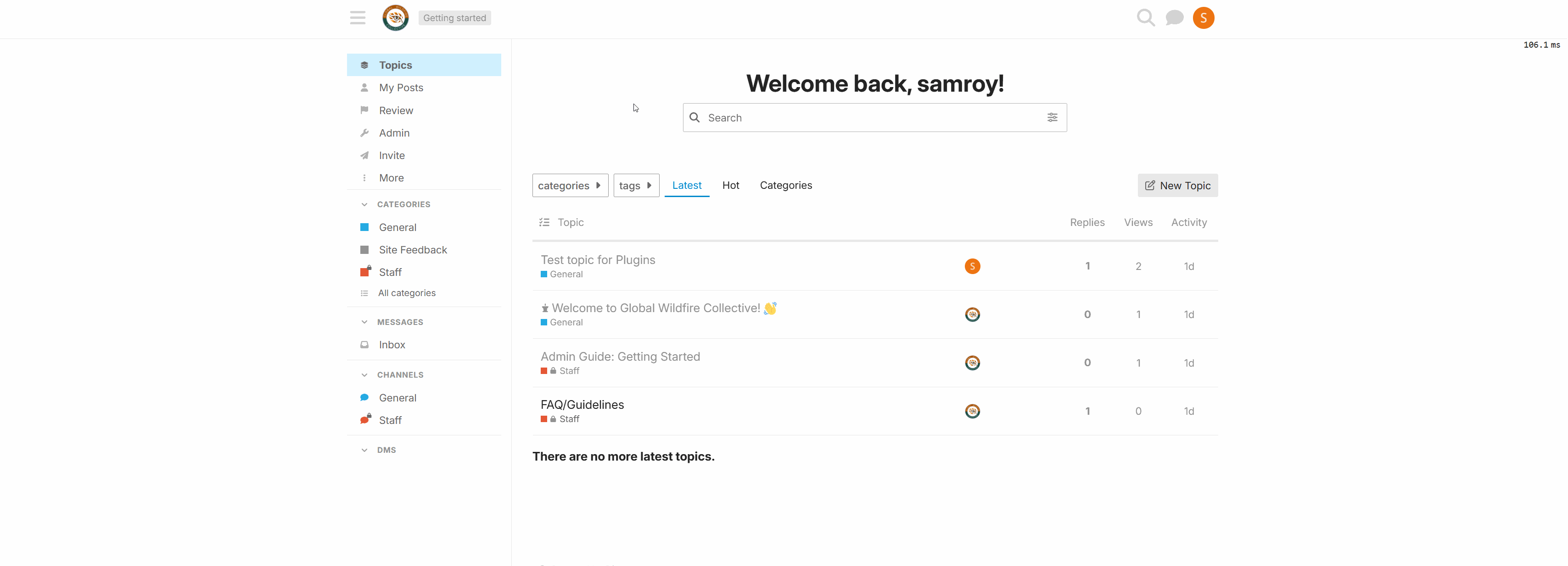 Admin Panel Navigation